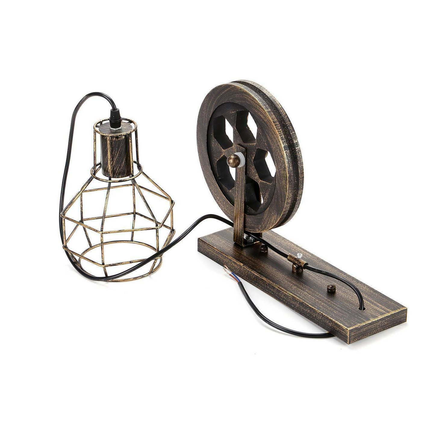 Brushed Copper Vintage Wheel Wall Light Retro Water Pipe Wall Lights Loft~1913