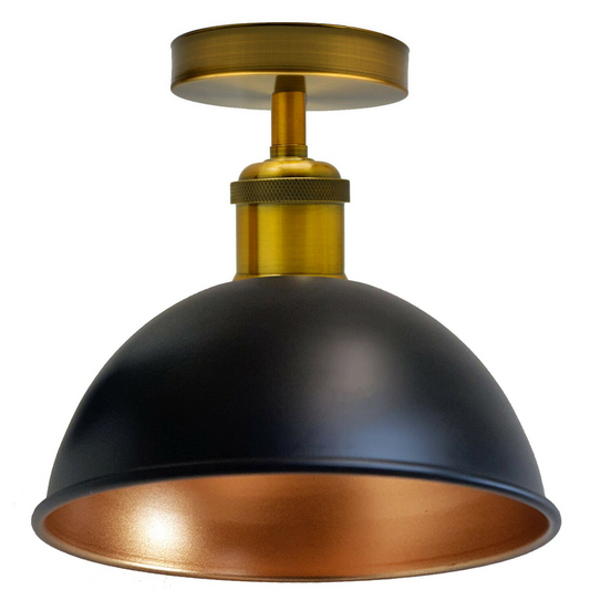 Black Gold Inner Metal Lampshade Flush Mount Ceiling Light ~1788