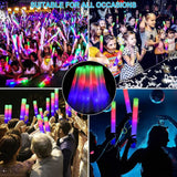 100pc LED Foam Sticks Flashing MultiColour Glow In Dark Light Up Party Concert