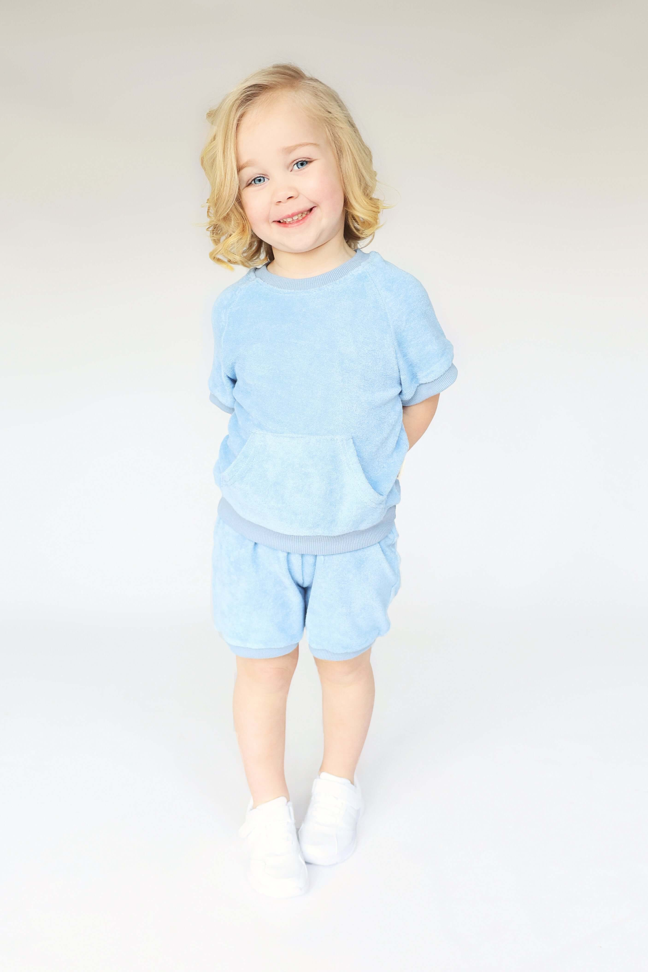 Childs matching shorts and top - Sky Blue - 6m-8yrs