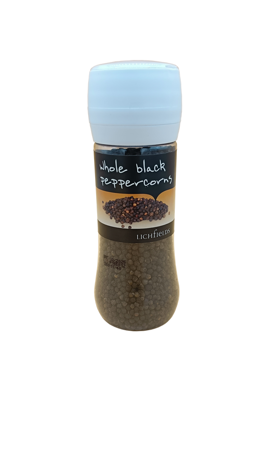 Lichfields Sea Salt Food Grinder 1 x 385g and Whole Black Peppercorns 1 x 200g