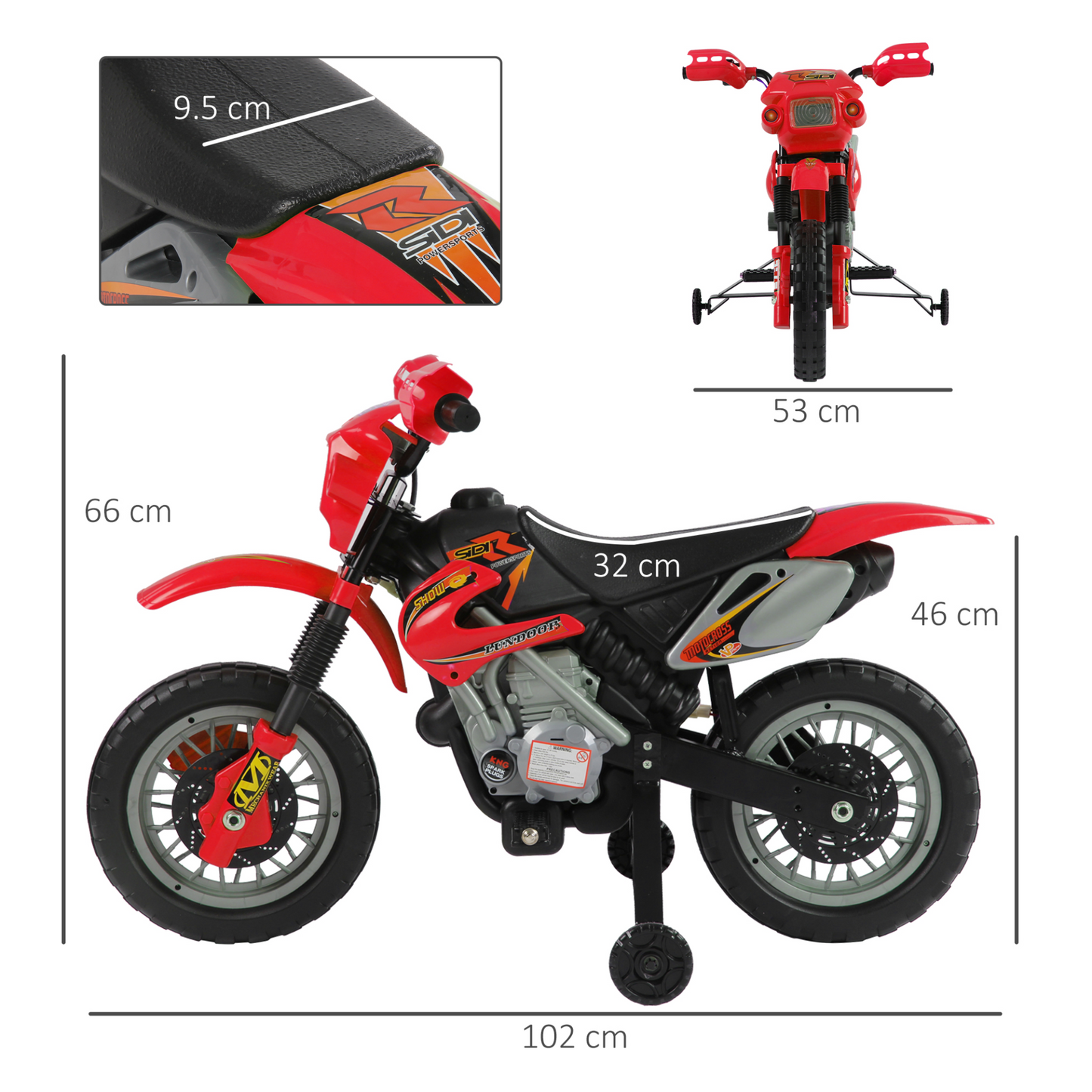 6V Kids Child Electric Motorbike Ride on Motorcycle Scooter Children Toy Gift for 3-6 Years (Red)