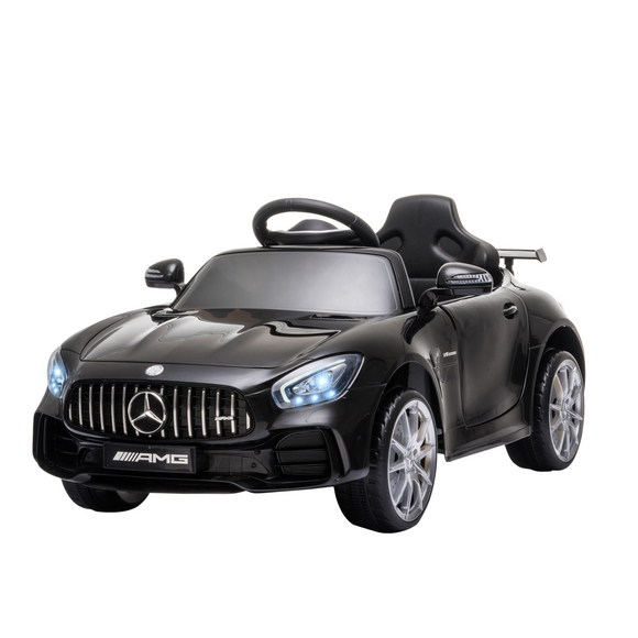 Mercedes Benz AMG GTR 12V Battery-powered 2 Motors Kids Electric Ride On Car Toy with Parental Remote Control Music Lights MP3 Suspension Wheels for 3-5 Years Old Black