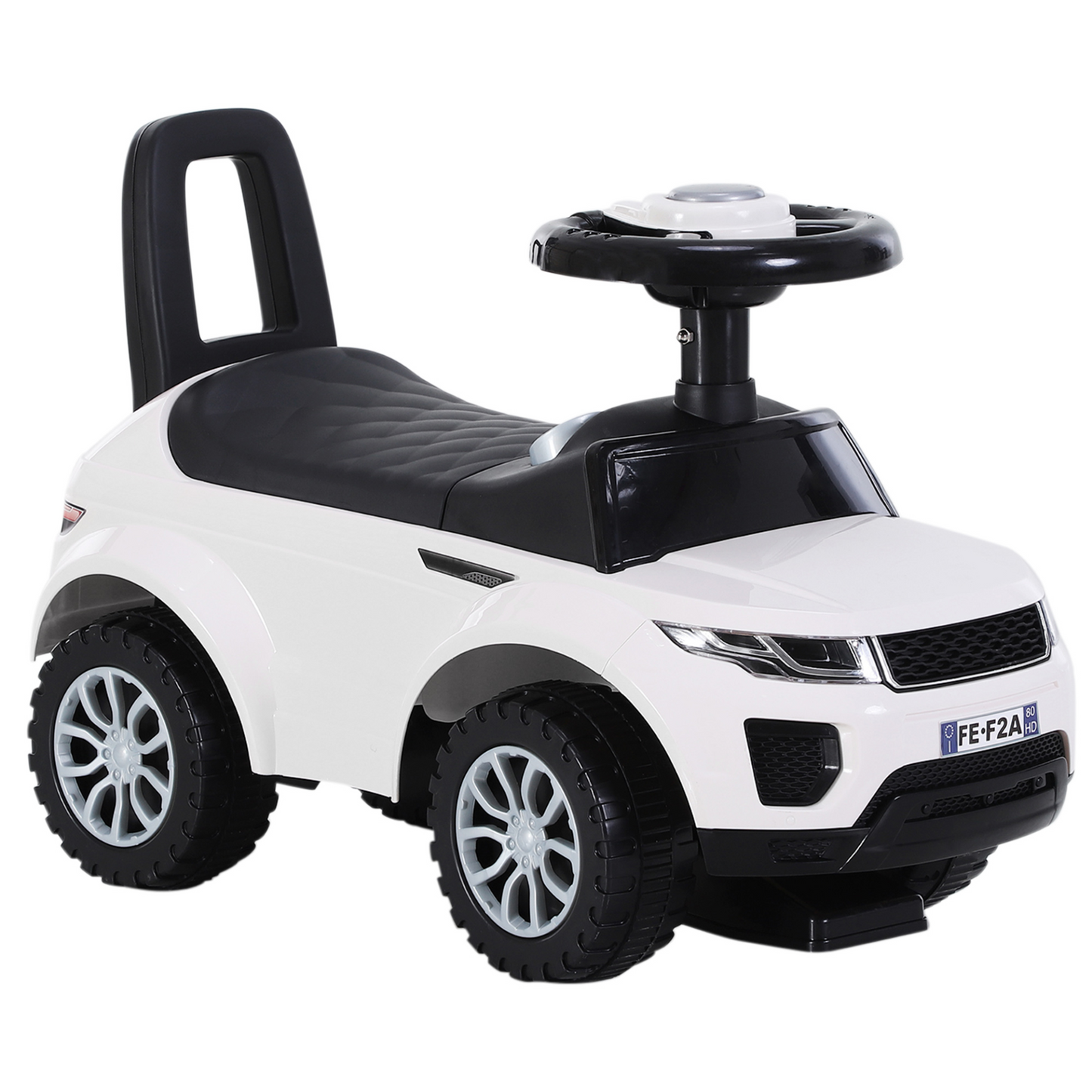 3-in-1 Ride On Car Foot To Floor Slider Toddler w/ Horn Steering Wheel NO POWER Manual Under Seat Storage Safe Design for 1-3 Year Old White