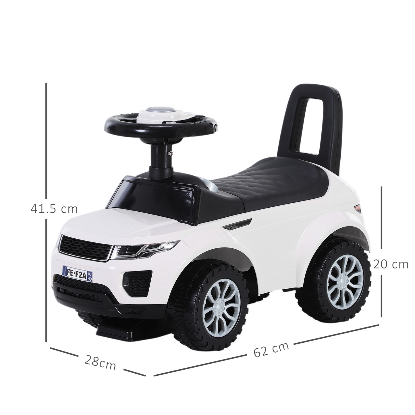 3-in-1 Ride On Car Foot To Floor Slider Toddler w/ Horn Steering Wheel NO POWER Manual Under Seat Storage Safe Design for 1-3 Year Old White