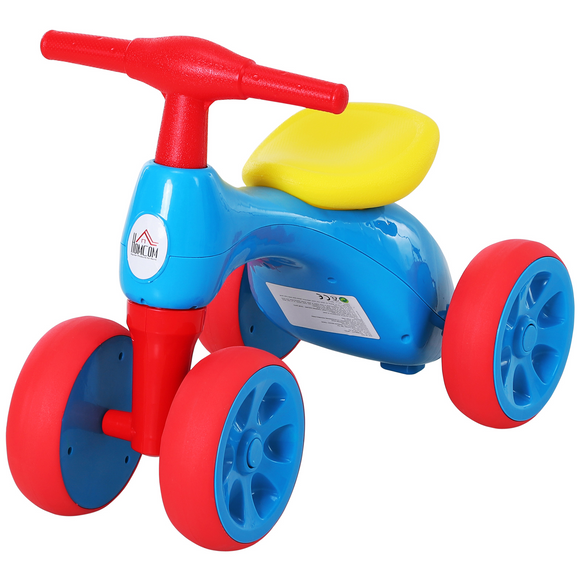 Balance Bike Toddler for Aged 1.5-3 Years Training Walker Smooth Rubber Wheels Ride on Toy Storage Bin Gift for Boys Girls Blue Red