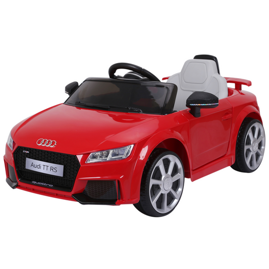 Audi TT 12V Rechargeable Battery Ride On Car w/ Remote Forward Reverse Lights Horn MP3 Player Red w/ Seat Belt Audi TT