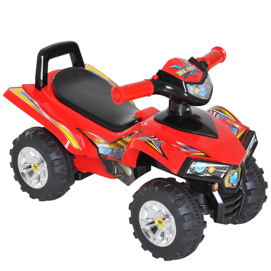 Kids Children Ride-on Toy Off Road Style Quad Bike Racing Car NO POWER 4 Wheels Horn Music Red