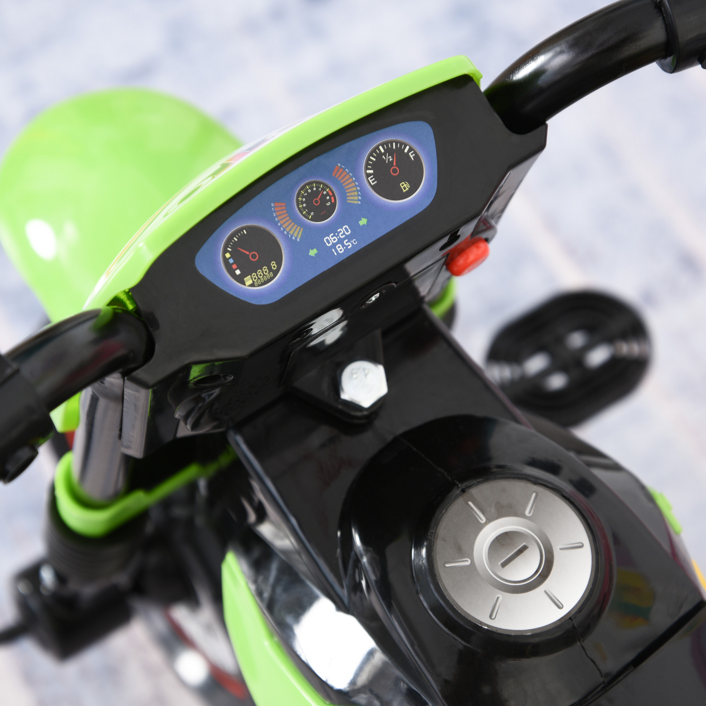 Toddler Pedal Motorcycle Kids Ride On Tricycle Early Learning w/ Music Lights Handlebar Stickers Exercise Boys Girls Gift for Kids 18 - 36 Months Green