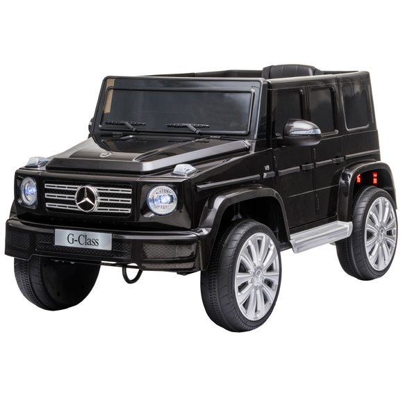 Mercedes Benz 12V Battery-powered 2 Motors Kids Electric Ride On Car Mercedes Benz G500 Toy with Parental Remote Control Music Lights MP3 Suspension Wheels for 3-8 Years Old Black