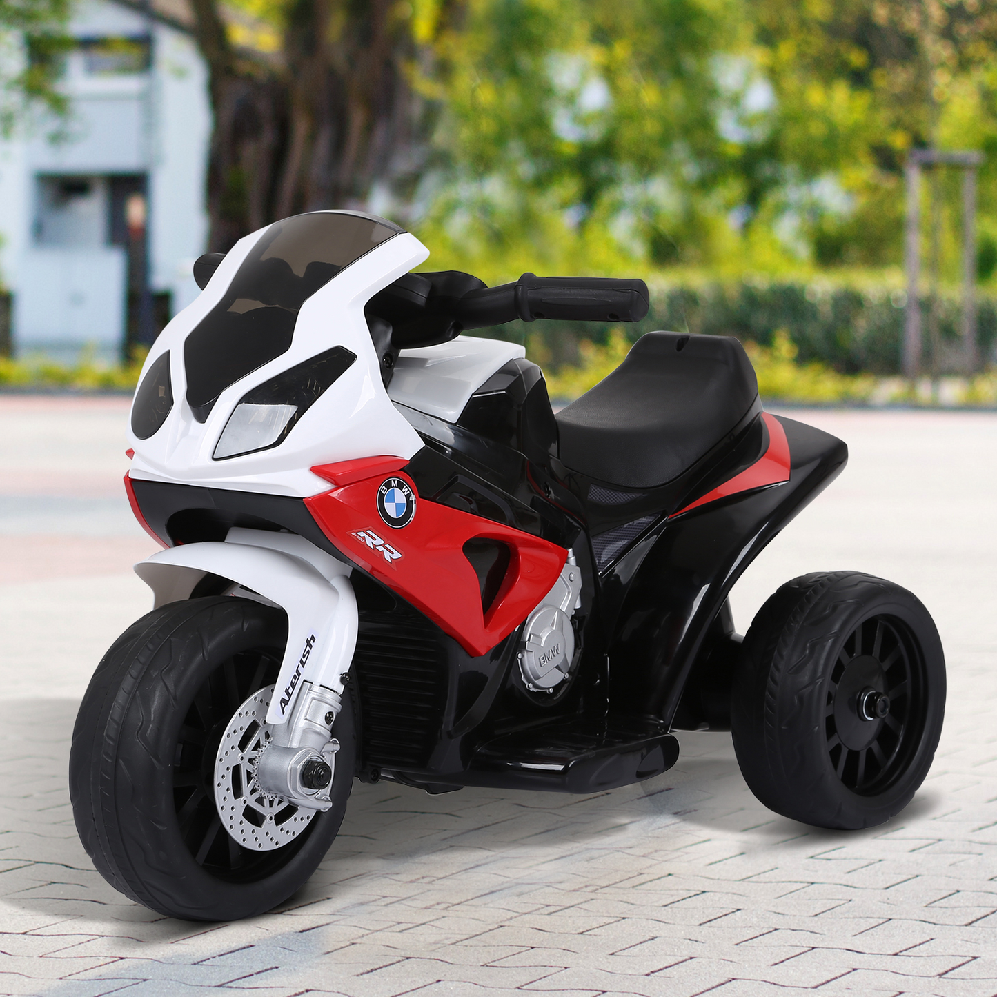 Licensed BMW 3 Wheel Electric Motorbike Ride on Motorcycle w/ Headlights Music Battery Powered Play Bike 6V Red BMW S1000RR