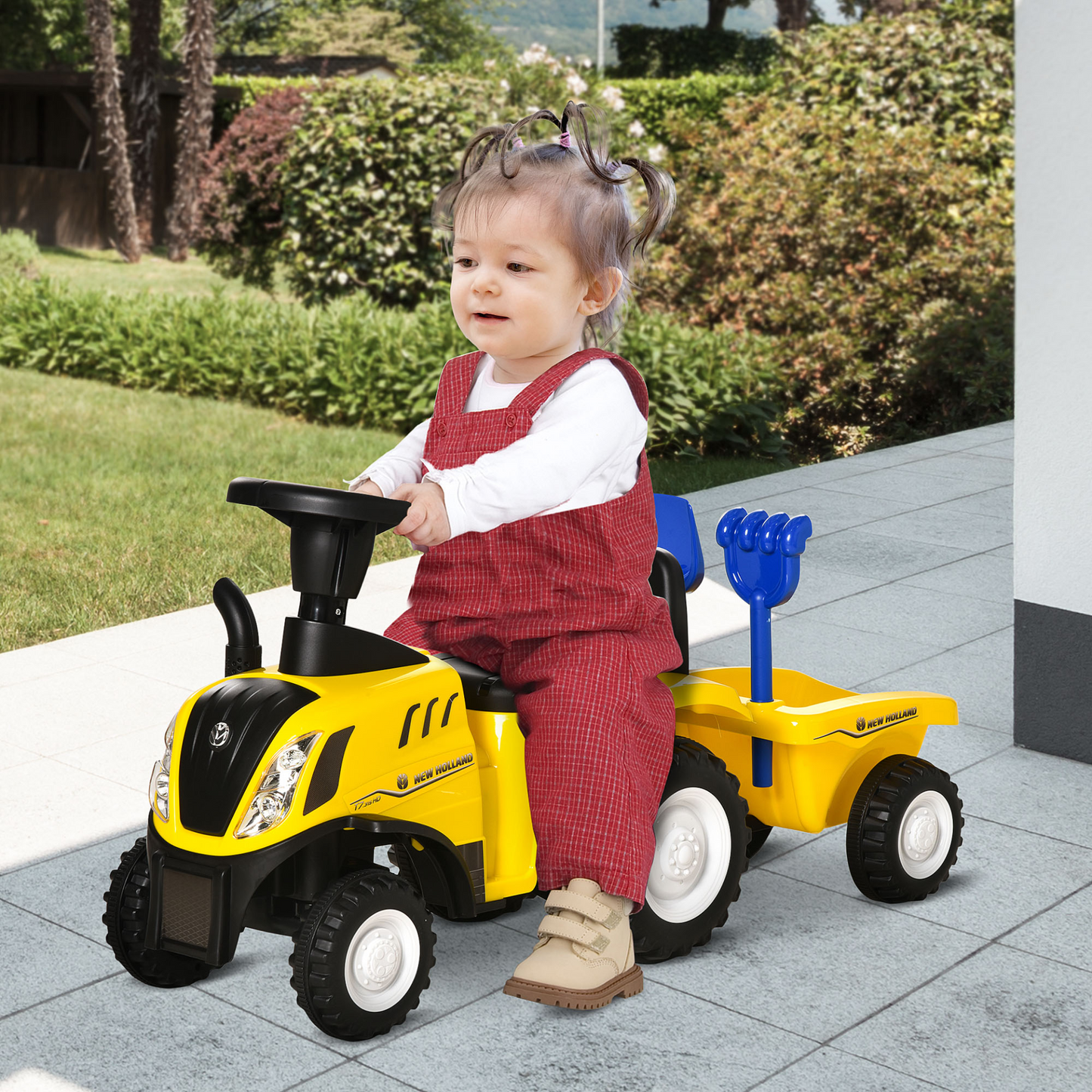 Ride On Tractor Toddler Walker Foot To Floor Slider w/ Horn Storage Steering Wheel for 12-36 Months Yellow