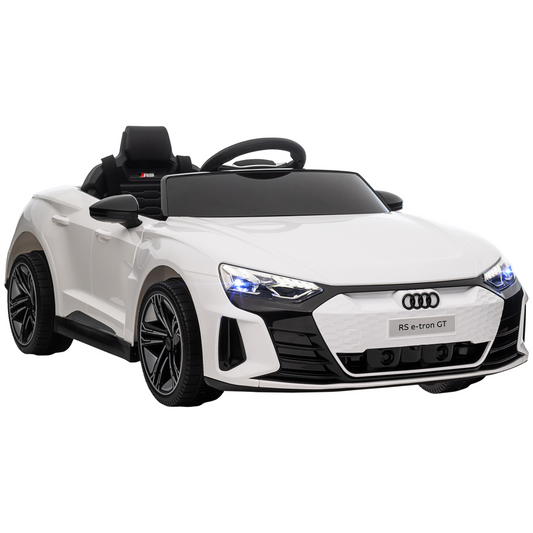 Audi RS e-tron GT Licensed Kids Electric Ride-On Car 12V Battery Powered Toy w/ Remote Control, Lights, Music, for 3-5 years, White