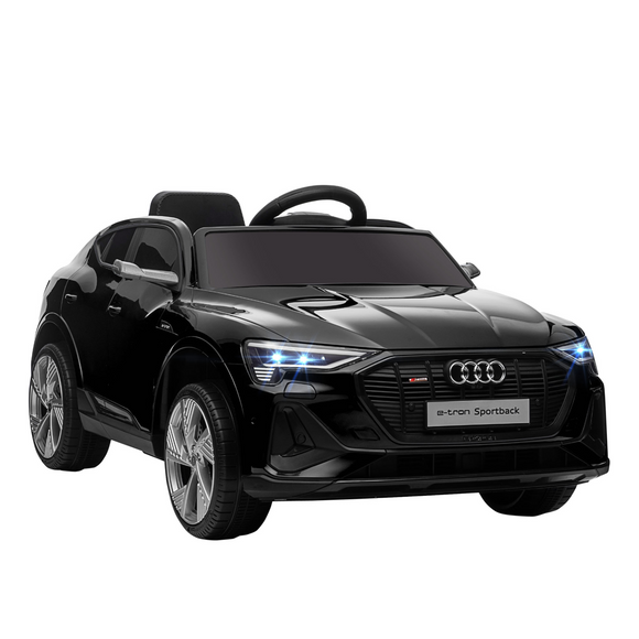 Audi E-tron Licensed 12V Kids Electric Ride On Car with Parental Remote Music Lights MP3 Suspension Wheels for 3-5 Years Black