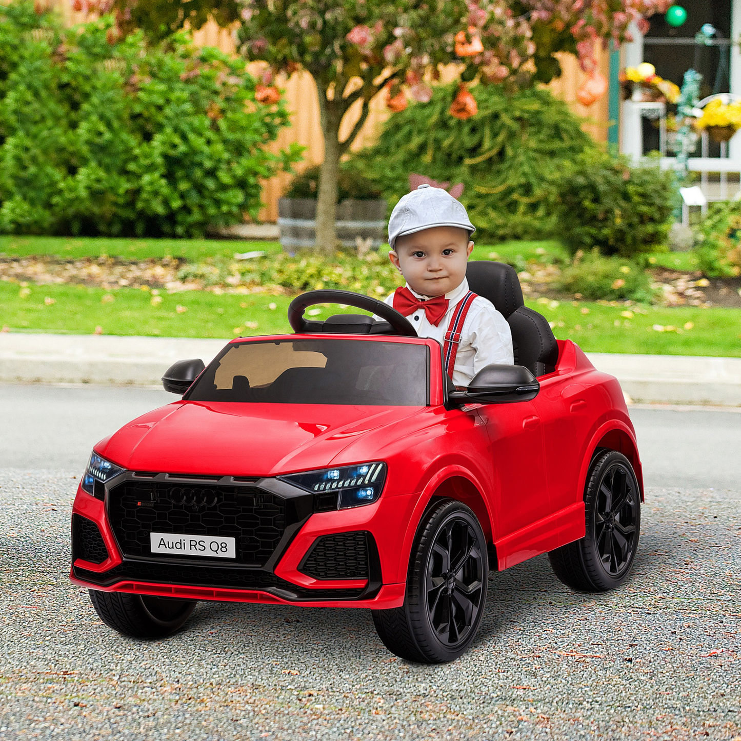 Audi RS Q8 6V Kids Electric Ride On Car RS Q8 Licensed Toy Car with Remote Control Music Lights USB MP3 Bluetooth for 3-5 Years Old Red