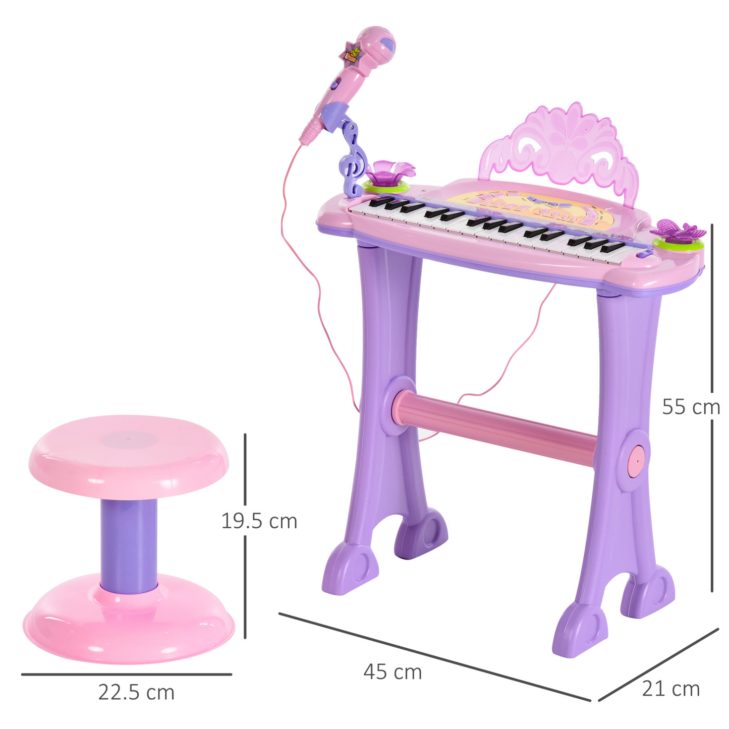 32 Keys Kids Mini Electronic Keyboard Musical Instrument Educational Game Toy Children Grand Piano Stool Micropho