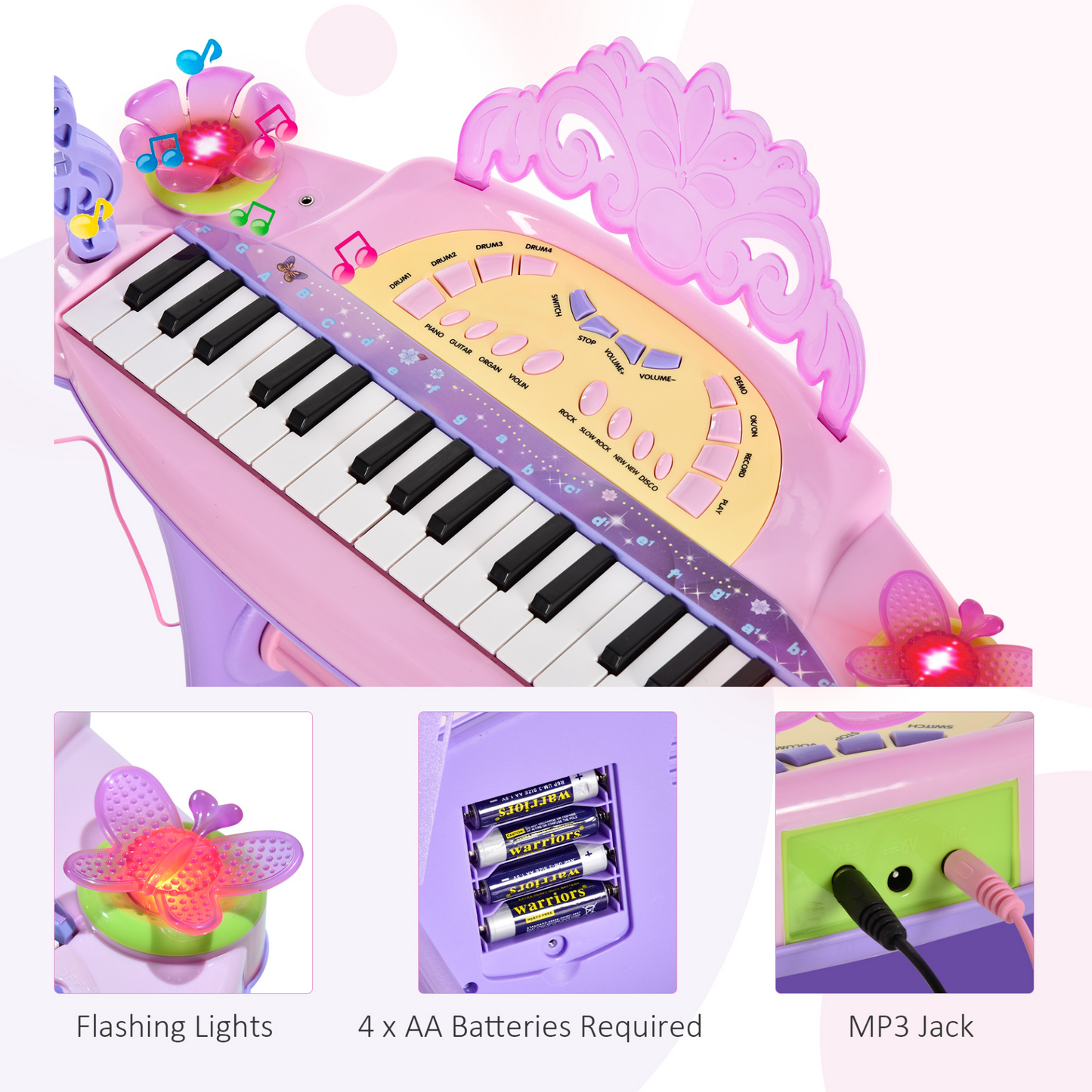 32 Keys Kids Mini Electronic Keyboard Musical Instrument Educational Game Toy Children Grand Piano Stool Micropho