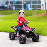 12V Electric Quad Bikes for Kids Ride On Car ATV Toy, with Forward Reverse Functions, LED Headlights, for Ages 3-5 Years - Pink