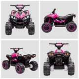 12V Electric Quad Bikes for Kids Ride On Car ATV Toy, with Forward Reverse Functions, LED Headlights, for Ages 3-5 Years - Pink