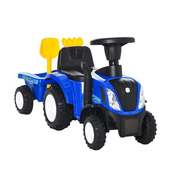 Ride On Tractor Toddler Walker Foot To Floor Slider w/ Horn Storage Steering Wheel for 12-36 Months Blue
