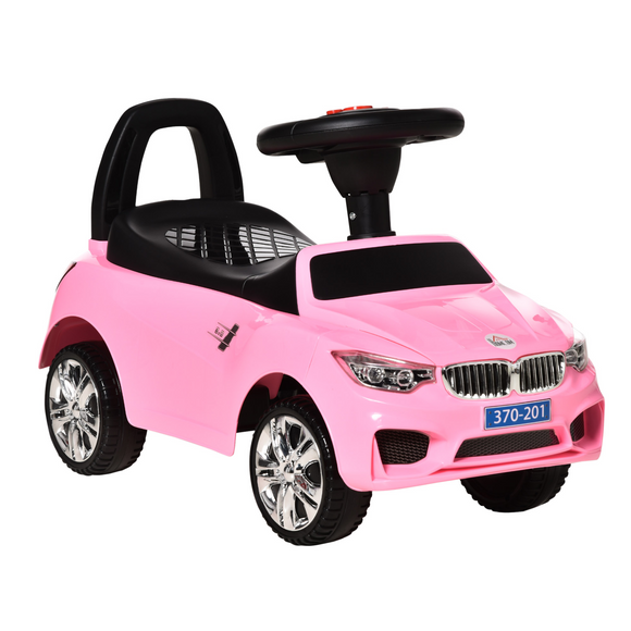 Ride on Car Baby Toddler Walker Foot to Floor Sliding Car Slider w/ Horn Music Working Lights Storage for 1.5 - 3 Years Old Pink