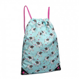 E1406-UN - Miss Lulu Unicorn Print Drawstring Backpack - Blue