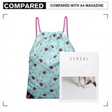 E1406-UN - Miss Lulu Unicorn Print Drawstring Backpack - Blue