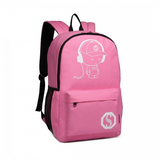 E6877 - Kono Multi-functional Glow-in-the-Dark Trolley Backpack - Pink