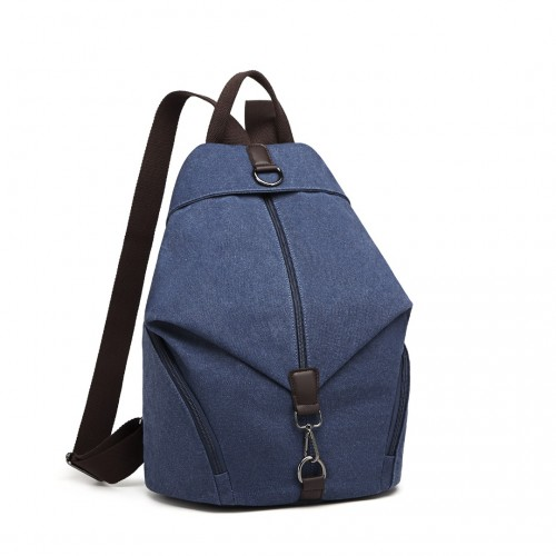 EB2044 - Kono Fashion Anti-Theft Canvas Backpack - Navy