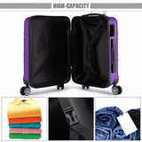 K1871-1L - Kono ABS Sculpted Horizontal Design 20 Inch Cabin Luggage - Purple