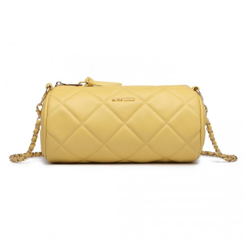 LB2241 - Miss Lulu Cylindrical Lightweight Cross Body Bag - Yellow