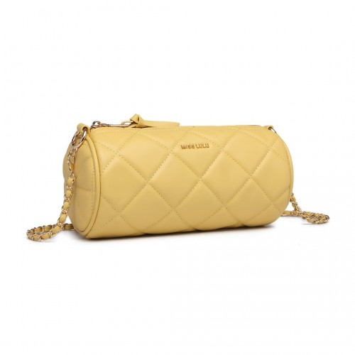 LB2241 - Miss Lulu Cylindrical Lightweight Cross Body Bag - Yellow