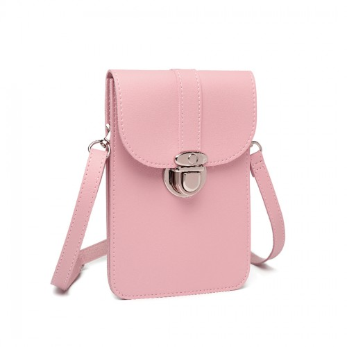 Miss Lulu Multi Use Purse Clutch Mini Shoulder Bag - Pink