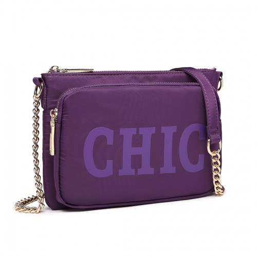 LT6855 - Miss Lulu 'Chic' Chain Shoulder Bag - Purple