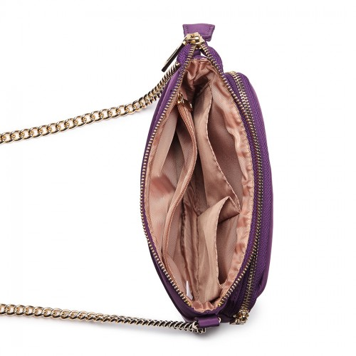 LT6855 - Miss Lulu 'Chic' Chain Shoulder Bag - Purple