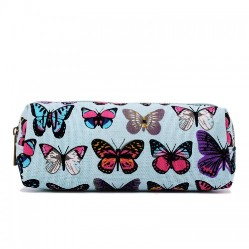 Miss Lulu Canvas Pencil Case Butterfly Blue