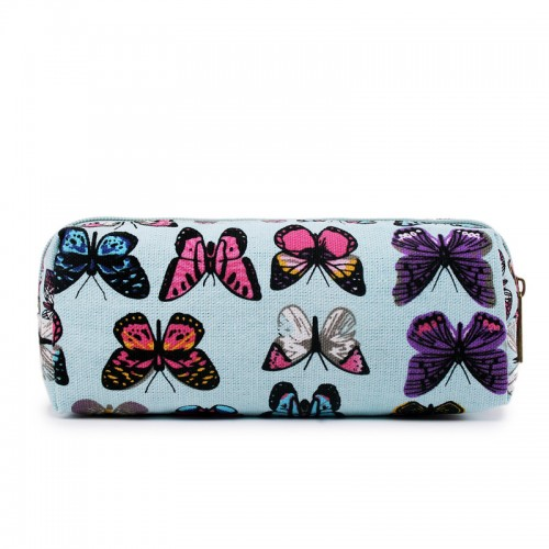 Miss Lulu Canvas Pencil Case Butterfly Blue