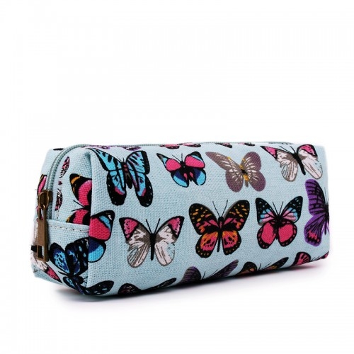 Miss Lulu Canvas Pencil Case Butterfly Blue