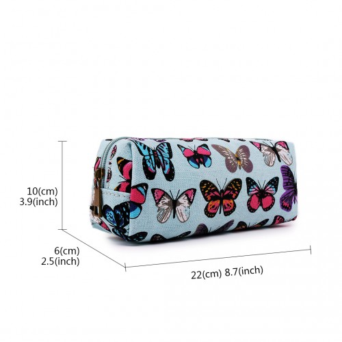 Miss Lulu Canvas Pencil Case Butterfly Blue