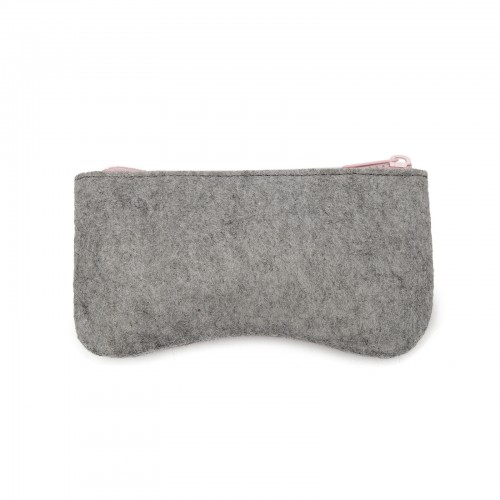 Soft Felt Glasses Case - Grey And Pink