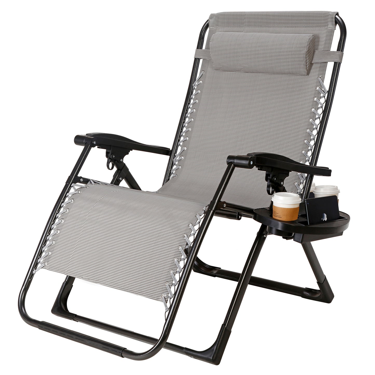 Large Beach Chair with 180kg support, recline and cup holder