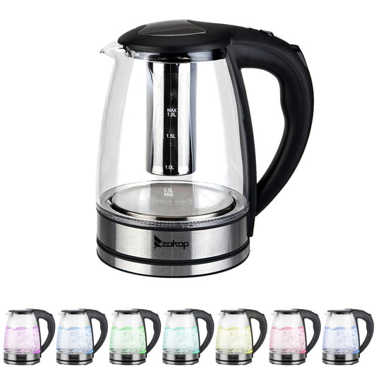 220V 2000W 1.8L Electric Glass Kettle - UK Plug