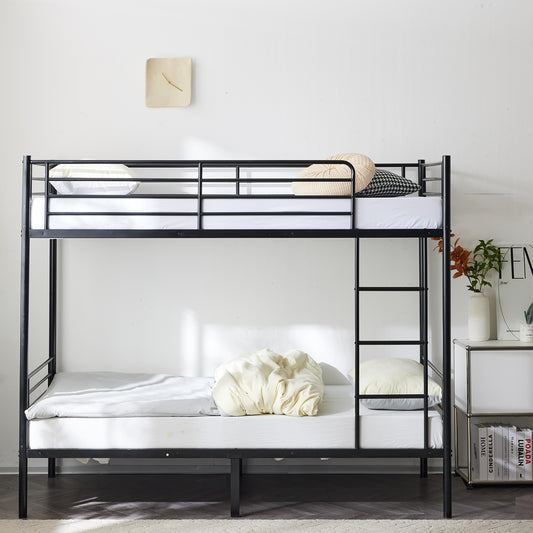 Metal Bunk Bed with Ladder for Kids Black