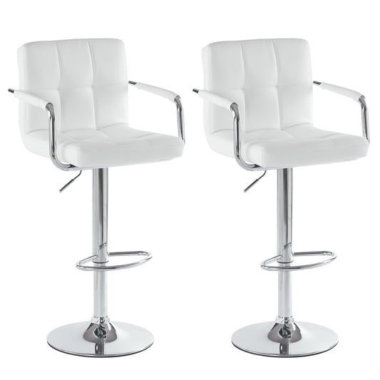 2pcs 60-80cm 6 Checks Round Cushion  Armrest Bar Stool White