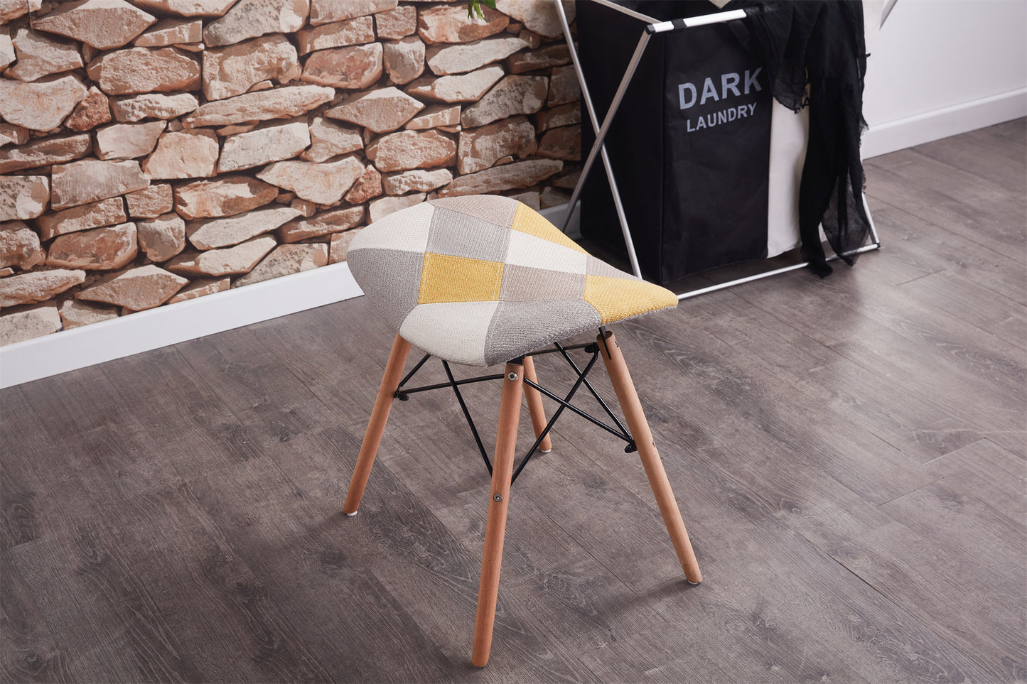 Coloured Bench Wood Surface Wood Legs Light Weight Cool Colour Hot sale modern design restaurant stool coffee chair dining for hotel home furniture