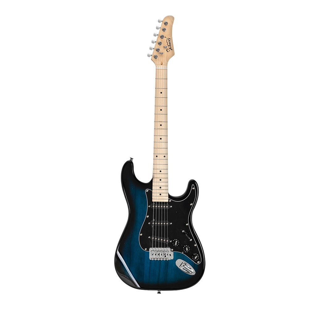 Glarry GST Stylish Electric Guitar Kit with Black Pickguard Amp Bag Tools -Blue