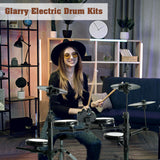 Glarry Electronic Drum Set for Beginner with 4 x 7in Drum Pads, 3x 10in Cymbals, 150 Sounds, Drum Module, Headphones, Drumsticks