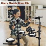 Glarry Electronic Drum Set for Beginner with 4 x 7in Drum Pads, 3x 10in Cymbals, 150 Sounds, Drum Module, Headphones, Drumsticks