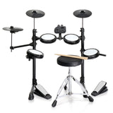 Glarry Electronic Drum Set for Beginner with 4 x 7in Drum Pads, 3x 10in Cymbals, 150 Sounds, Drum Module, Headphones, Drumsticks