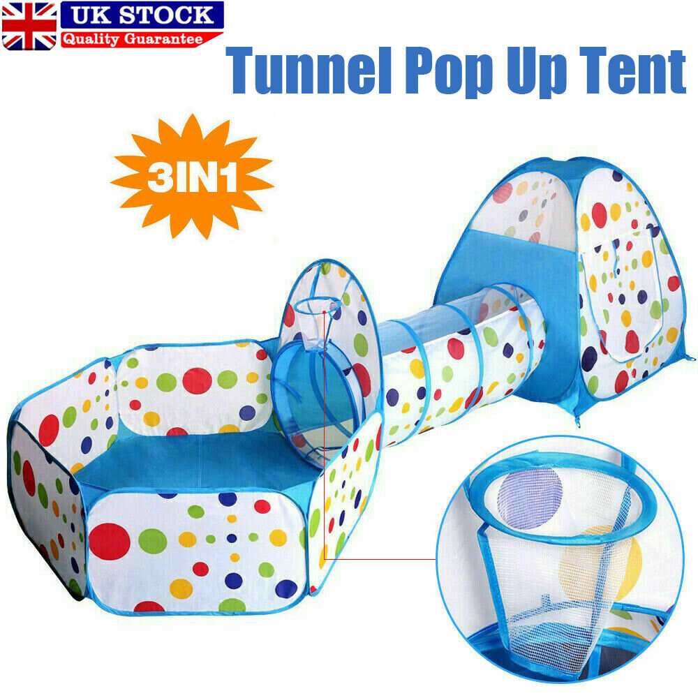 3 in 1 Kids Play Tent Baby Tunnel Ocean Ball Pit Toy Playhouse Playhouse for Kids